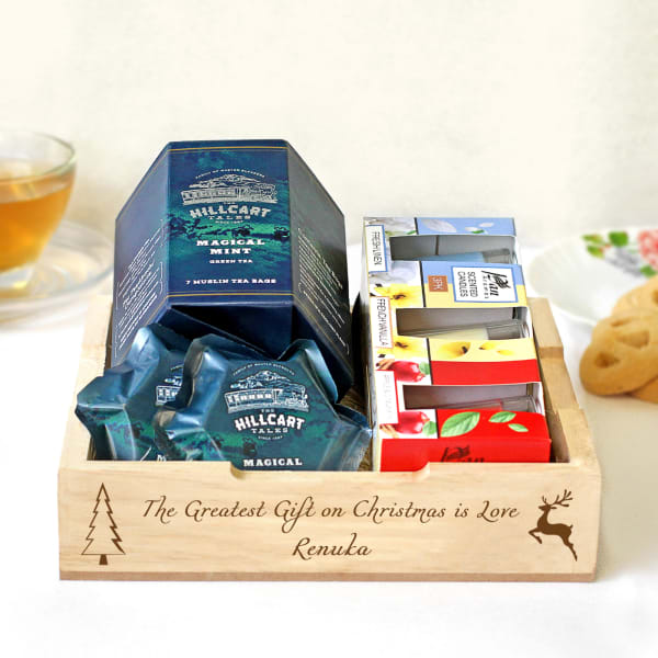 Christmas Gift Hamper of Hillcart Tea & Scented Candles Gift/Send Christmas Gifts Online