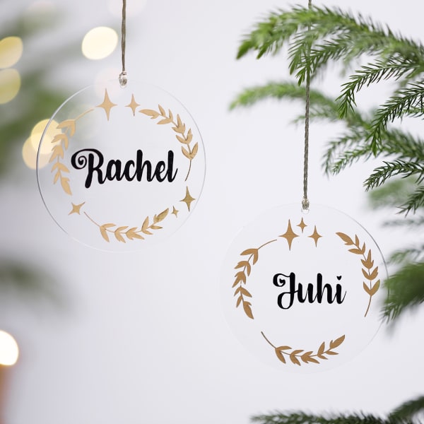 Christmas Gleam Personalized Ornament - Set Of 2