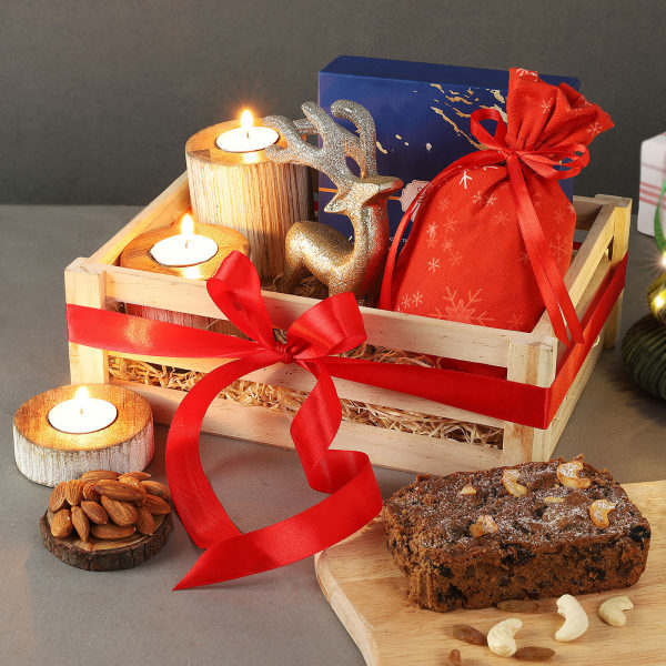 Christmas Lights And Treats Gift Tray