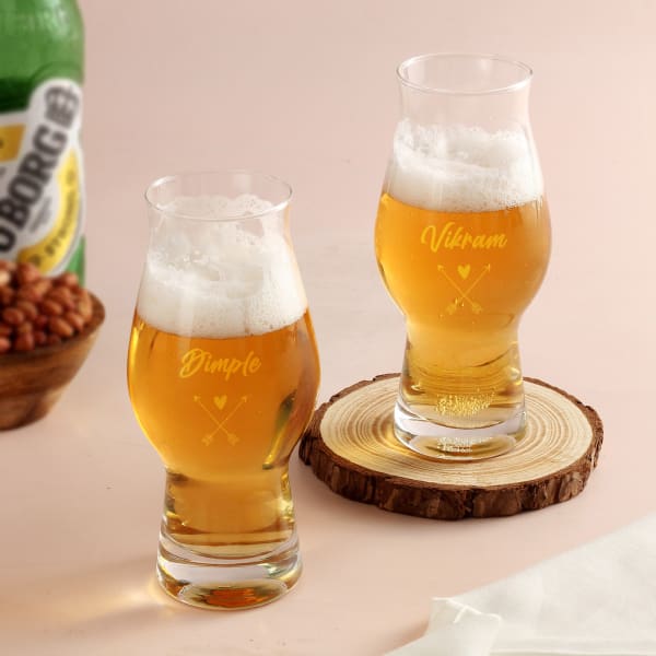 Chug It Personalized Beer Glasses Set of 2
