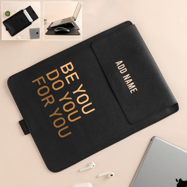 Classic Black Personalized Laptop Sleeve