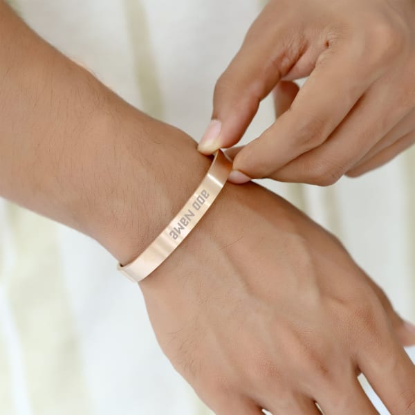 Classy Cuff Bracelet - Personalized - Rose Gold
