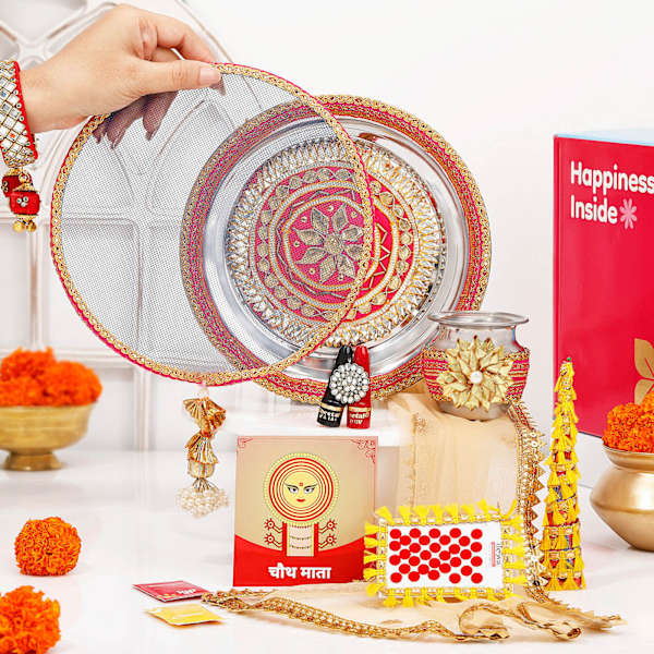 Classy Karwa Chauth Pooja Thali Hamper