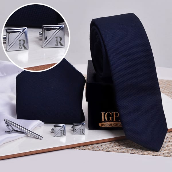 Classy Personalized Cufflinks And Pin Set With Tie Tsend Fashion And