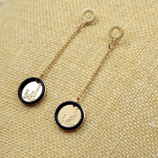 Classy Round Shaped Golden Metal Danglers