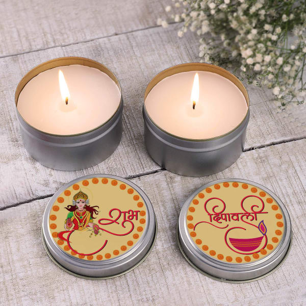 Classy Shubh Deepawali Metal Diyas