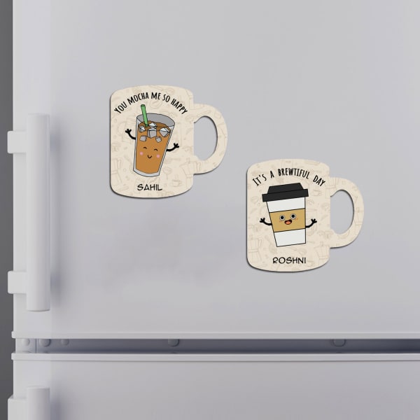 Coffee Lovers Personalized Fridge Magnets (Set of 2)
