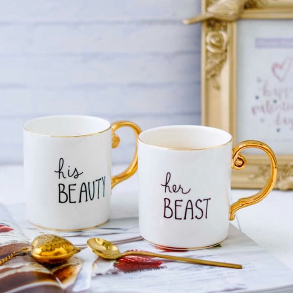 Coffee Mug - Beast And Beauty - Ceramic - Set Of 2
