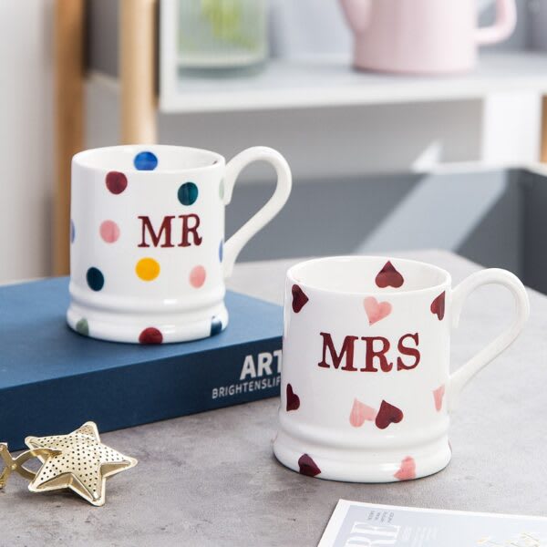 Coffee Mug - Mr And Mrs - Colourful - 400ml - Set Of 2