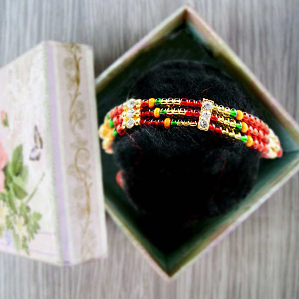 Colorful Beaded Bracelet Rakhi