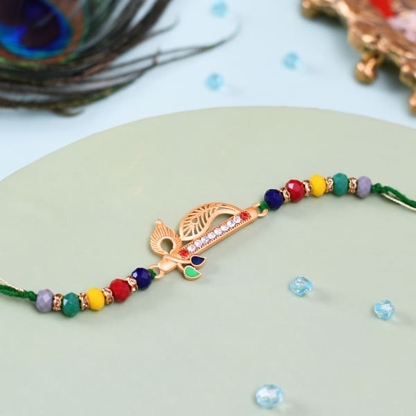 Colourful Beads Flute Rakhi