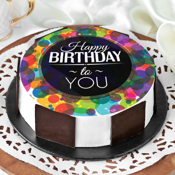 Colourful Birthday Wishes Cake (Half Kg)