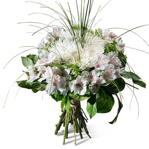 Condolence bouquet in white shades