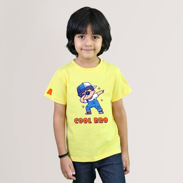 Cool Bro Personalized Kids T-shirt - Yellow