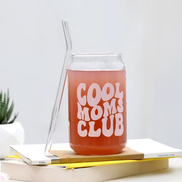 Cool Moms Club - Can-Shaped Glass With Straw