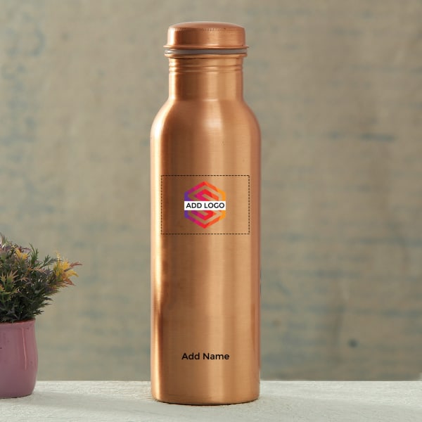 Copper Bottle With Logo And Name Customisation