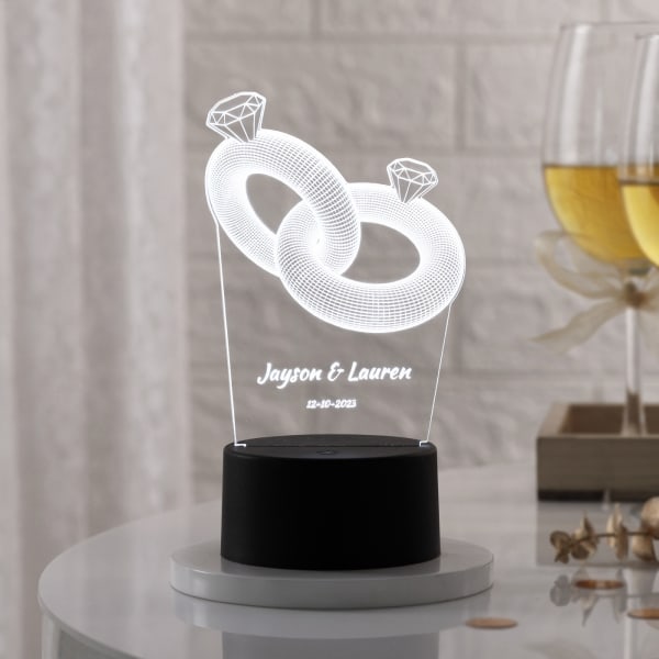 Couple Ring LED Lamp - Personalized