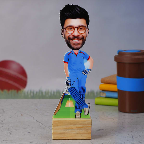 Crazy For Cricket Personalized Caricature Stand