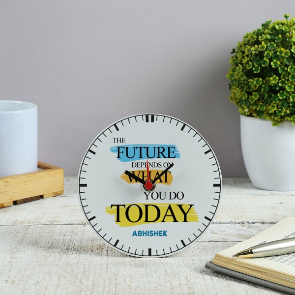 Create Your Future Personalized Wooden Table Clock