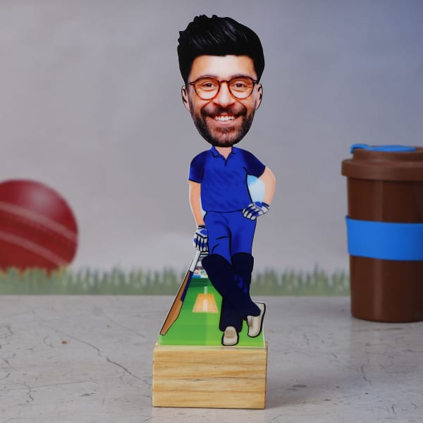 Cricket Fever Personalized Caricature Stand