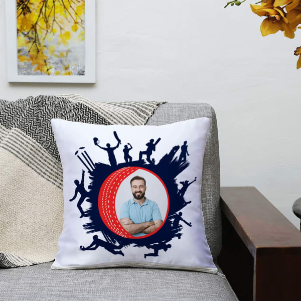 Cricket Lover Personalized Satin Cushion
