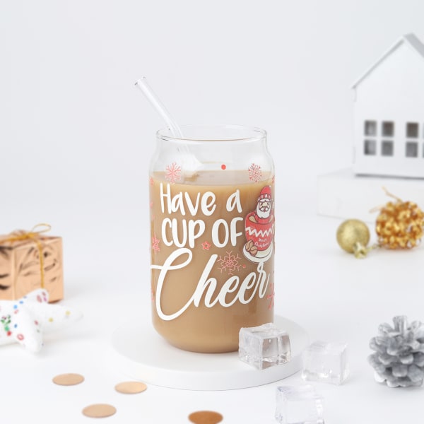 Cup Of Cheer - Can Glass With Straw