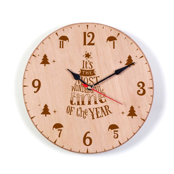 Customized Christmas Themed Wooden Clock