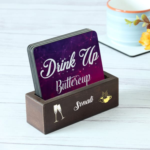 Customized Drink Up Coasters - Set of 4
