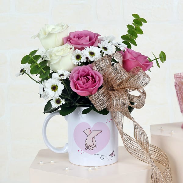 Customized Love Mug Full Of Blooms
