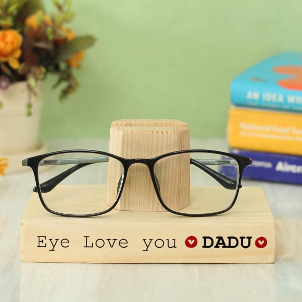 Customized Wooden Eyeglasses Stand for Grandfather