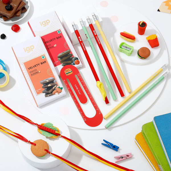 Cute Fast Food-Themed Rakhi Hamper
