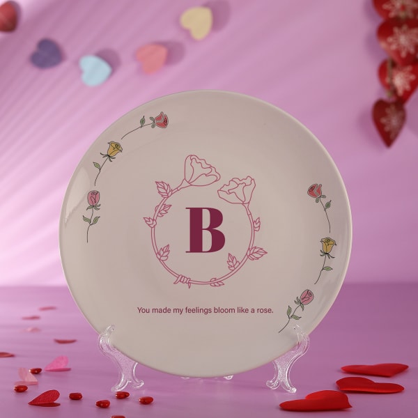 Cute Personalized Initial Ceramic Plate