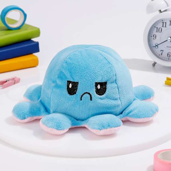 Cute Pink And Blue Reversible Octopus Plushie