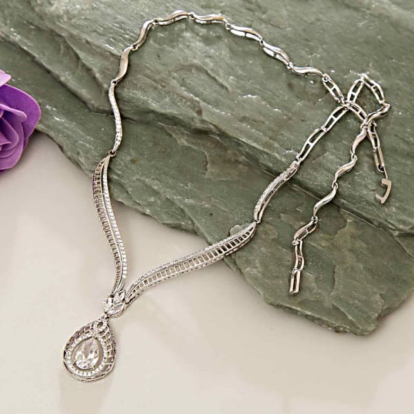 CZ Stone Studded Semi Precious Necklace