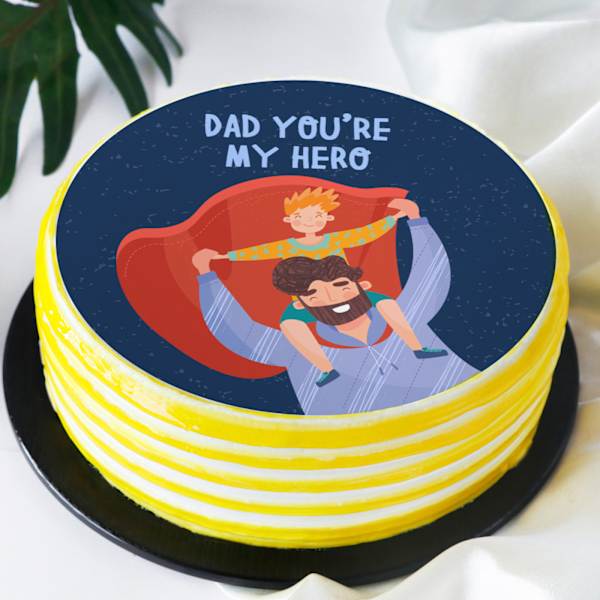 Dad You're My Hero Poster Cake