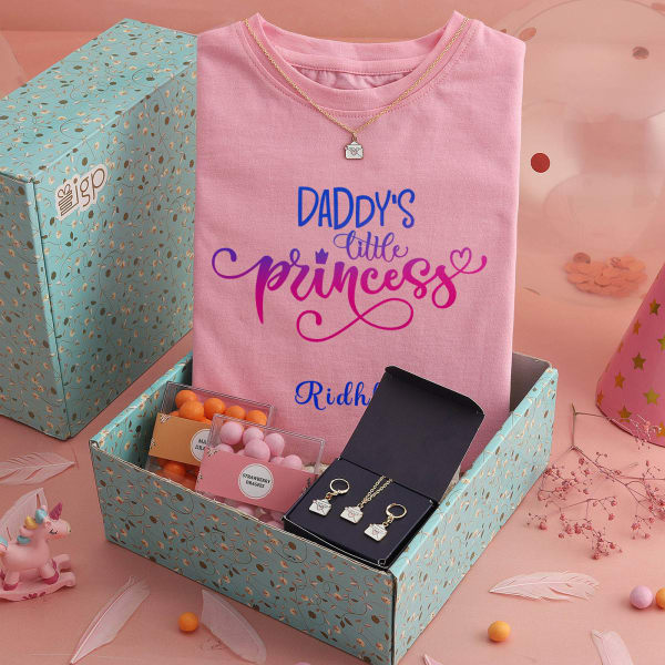 Daddy's Princess Personalized Hamper - Pink