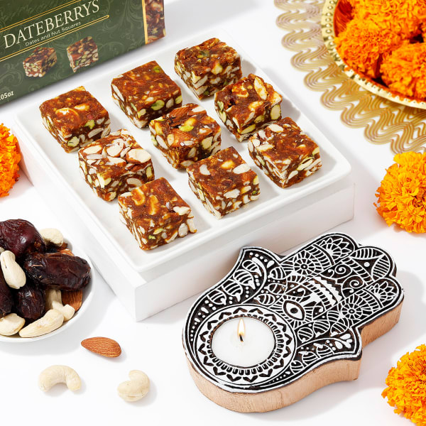 Date Sweets And Hamsa Hand Diwali Combo