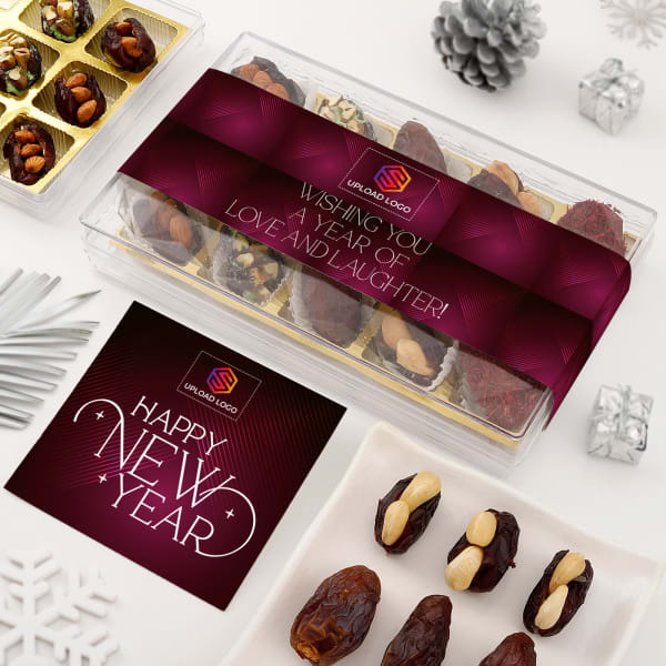 Dates Stuffed With Assorted Dry Fruit - New Year Selection Box - 15 Pcs