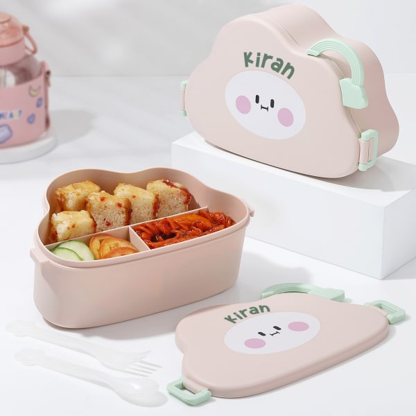 Dazzling Personalized Cloud Tiffin Box - Pink