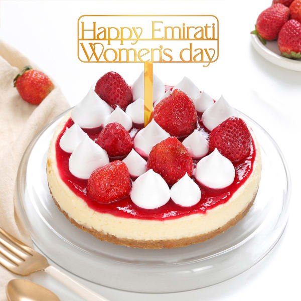 Decadent Strawberry Cheesecake For Womens Day (600 Grams)