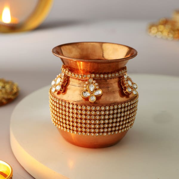 Decorative Handcrafted Copper Karwa