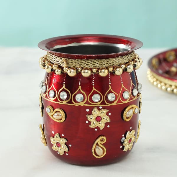 Decorative Karwa with Beads Work