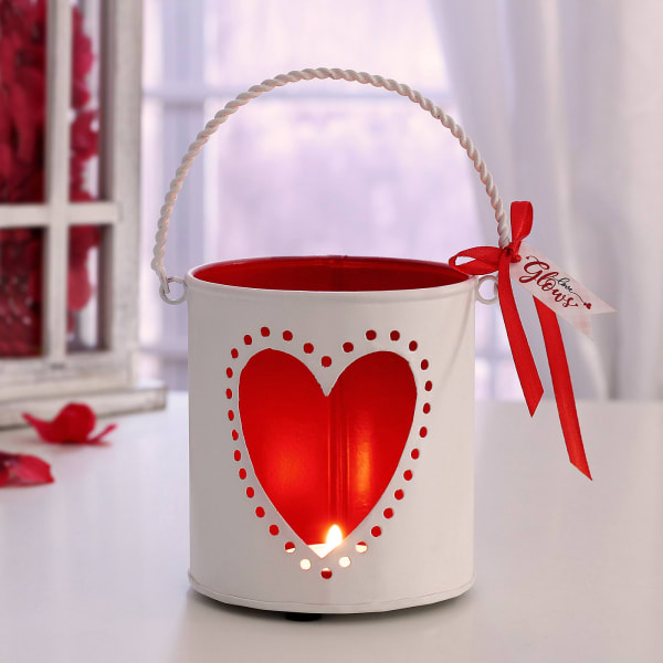 Decorative Valentine Lantern With T-Light