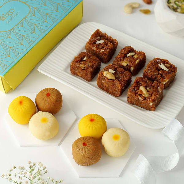 Delectable Assorted Peda And Dodha Barfi Combo