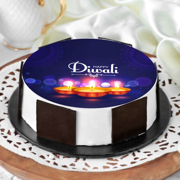 Delicious Happy Diwali  Diya Poster Cake (Half Kg)
