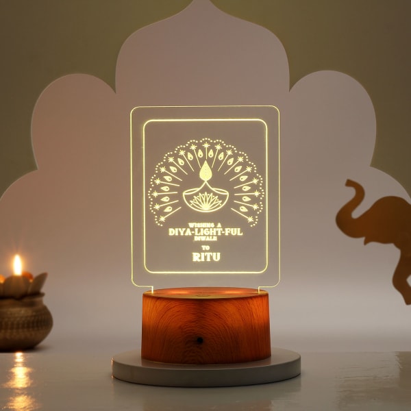 Delightful Diwali Personalized LED Lamp