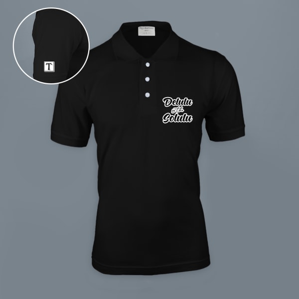 Delulu Is The Solulu Personalized Polo T-shirt - Black