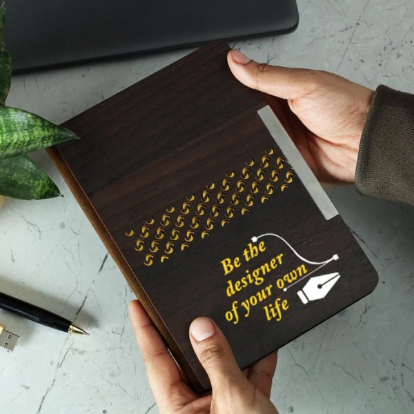 Design Your Life Wooden Diary