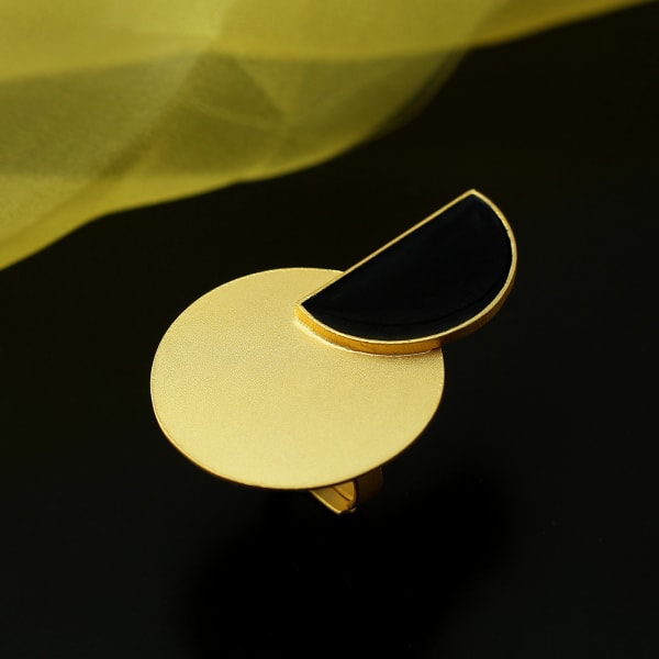 Designer Adjustable Handmade Ring in Brass