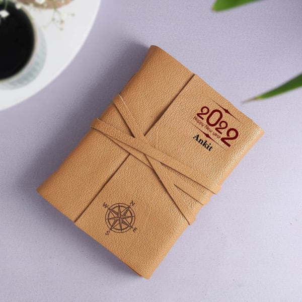 Directional Compass Personalized Leather Diary For 2022